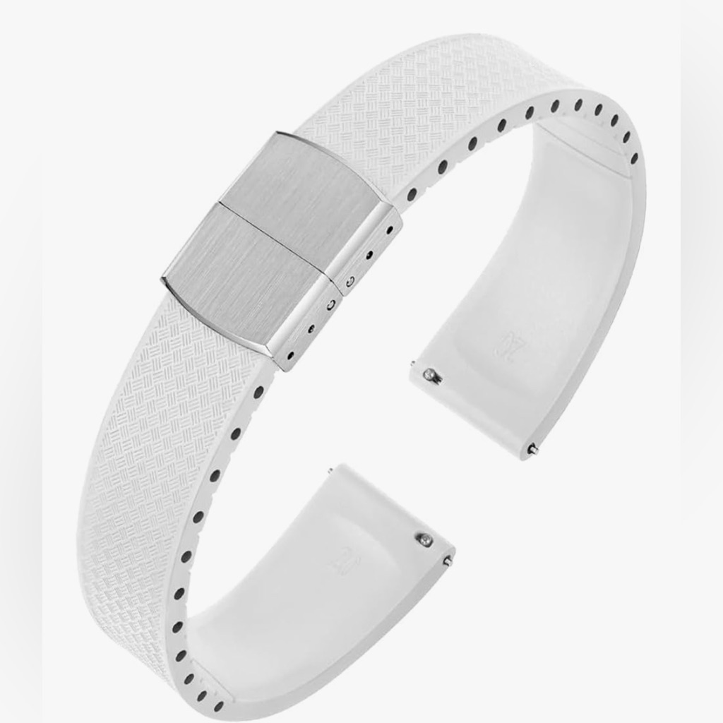 Fkm Rubber Watch Strap Band Watchband Quick Release 21mm  White
